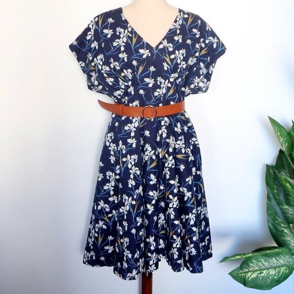 Floral Blue Midi Dress - Picture 11 of 16